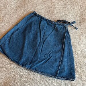 Vintage Denim Wrap Skirt